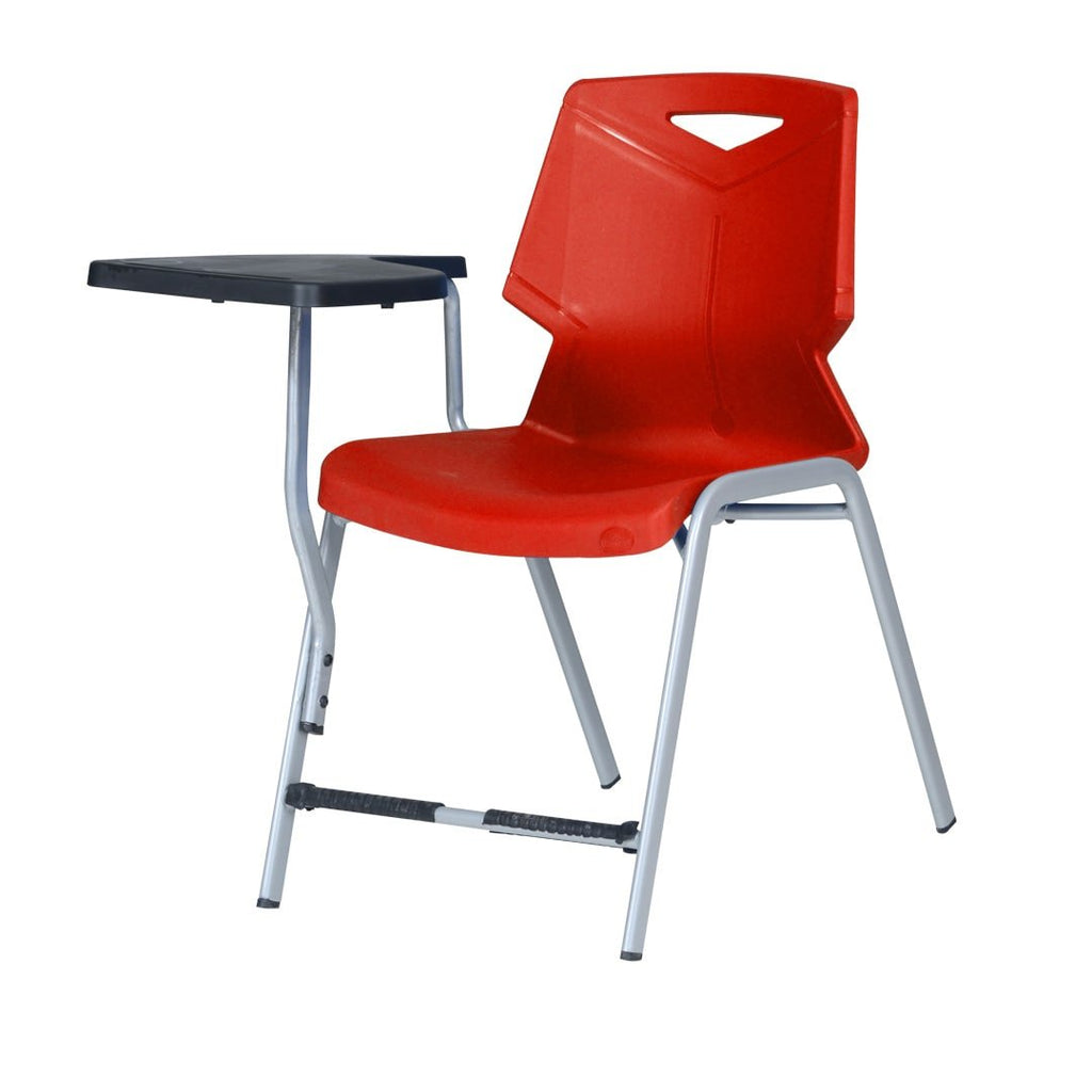 OT-204-S Study Chair Polypropylene seat shell fixed on steel tube frame  glossy powder-coated finished with a plastic writing arm board. Education  is power and there should absolutely be no compromise made on, image size:1024x1024