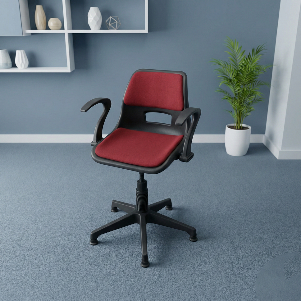 SAAB S-208-MSAC Shell Holo Revolving Chair with Arms, Cushion and Mechanical Jack