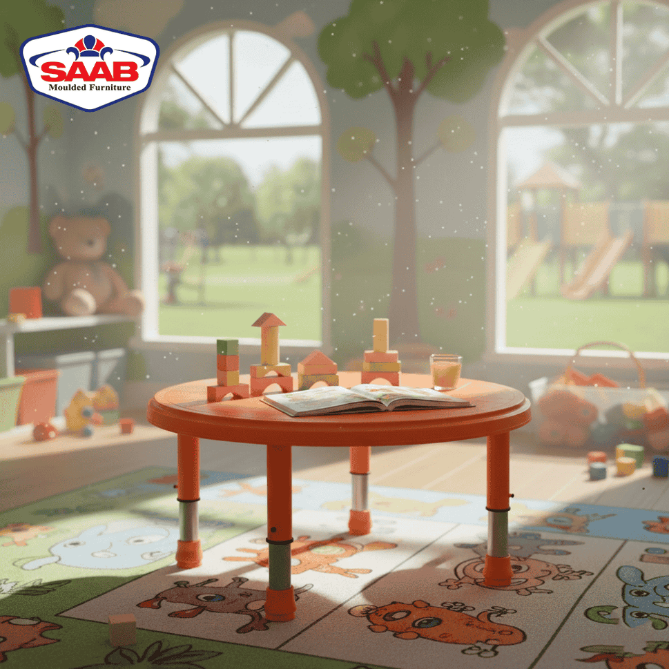 Steel Plastic Baby Table with Adjustable Legs – SAAB SP-115