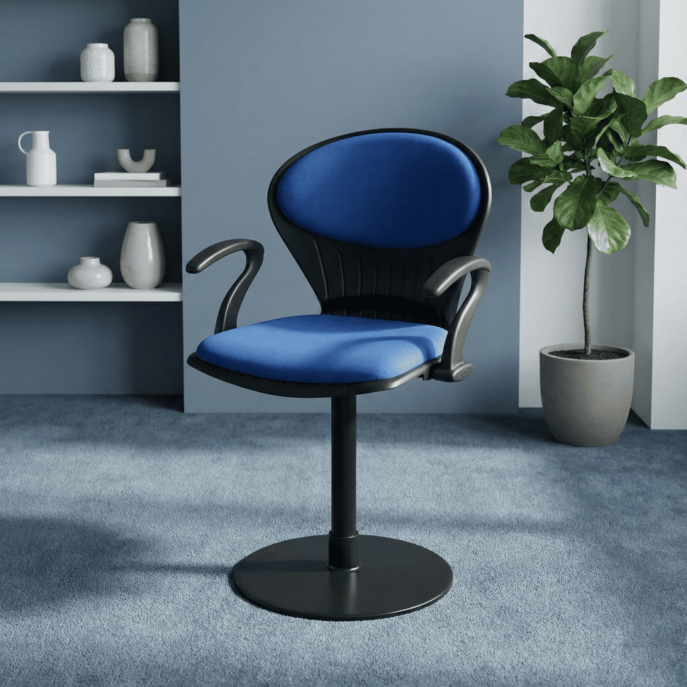 SAAB S-15-MPAC Peacock Shell Revolving Chair with Arms & Cushion and Mechanical Jack