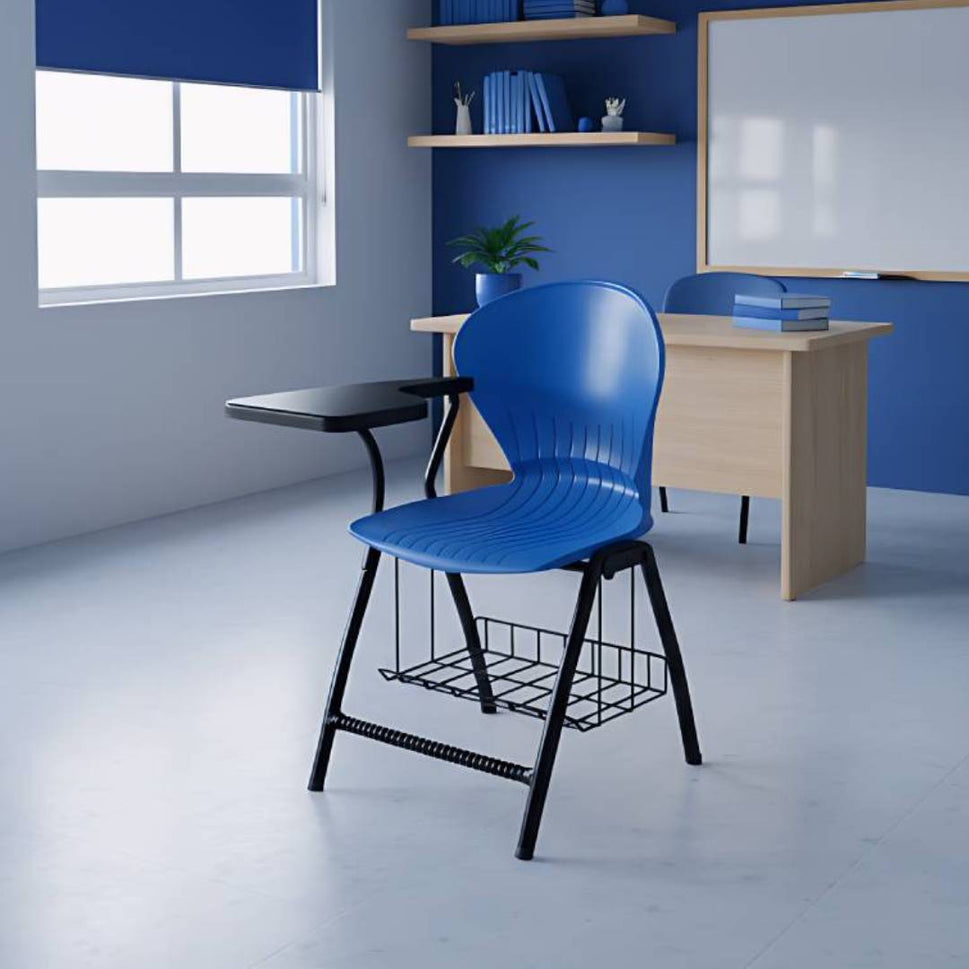 SAAB S-06-SB Peacock Shell Study Chair with Bookshelf
