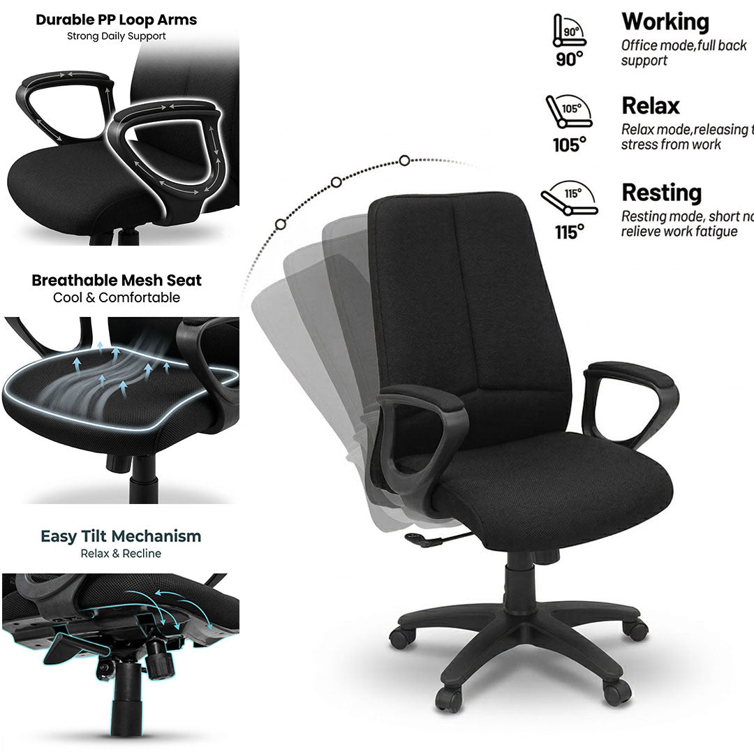 Model SAAB S-536 Low Back Revolving Chair