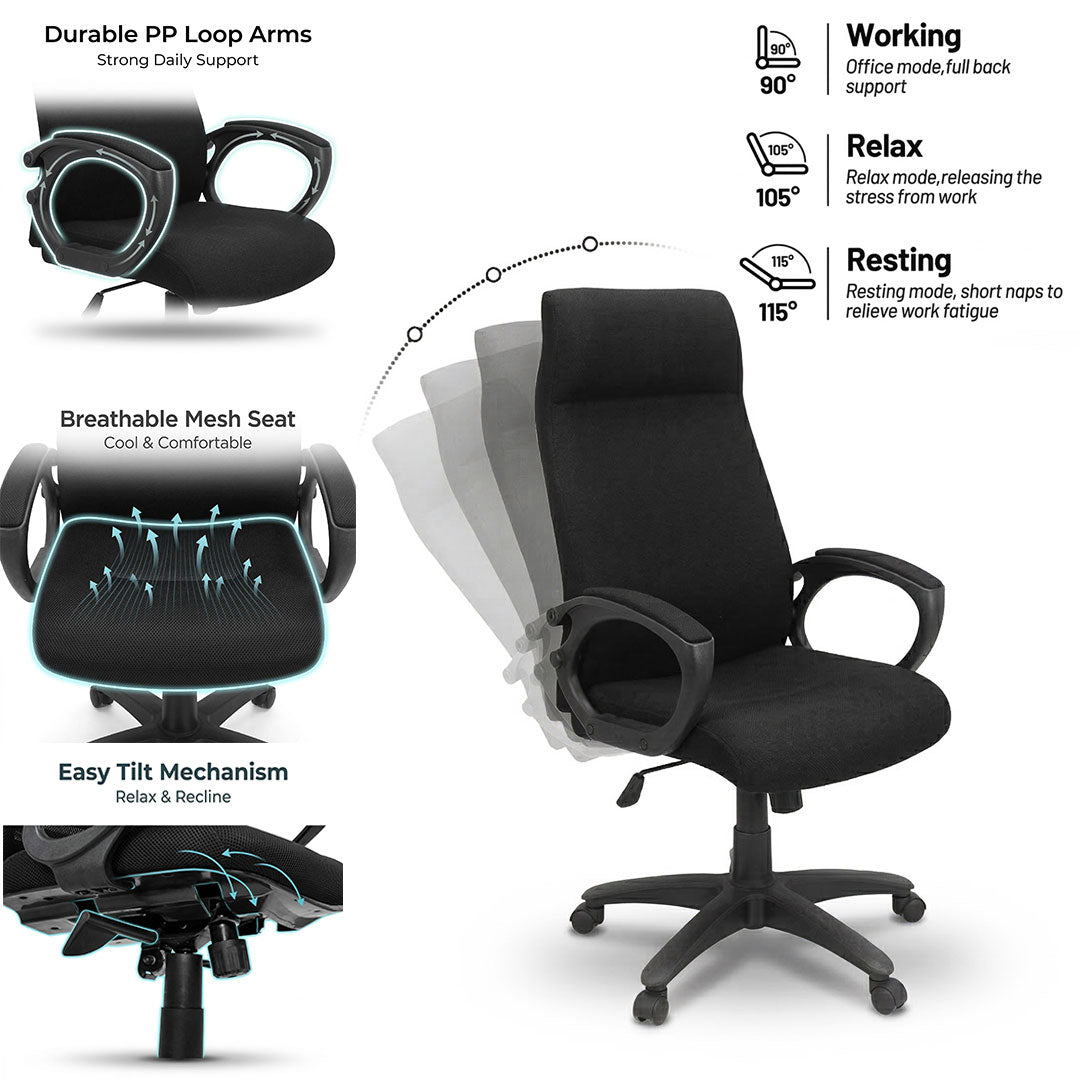 New High Back Revolving Office Chair Model SAAB S-537 From SAAB Pakistan