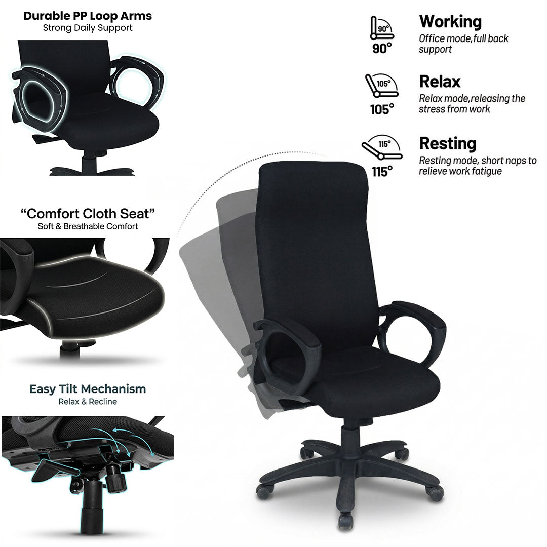 High-Back Ergonomic Executive Office Chair SAAB S-527