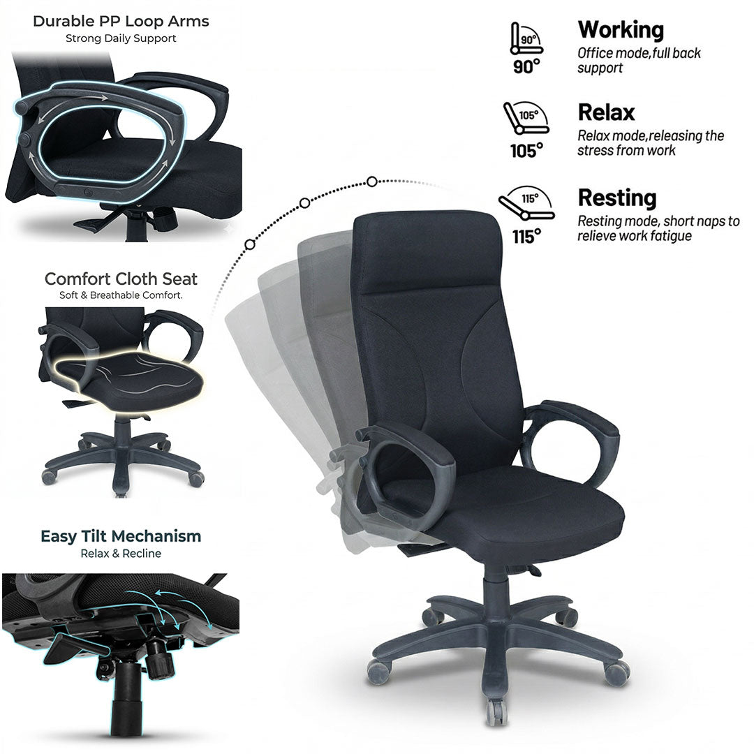 Horizon High Back Revolving Chair SAAB S-524