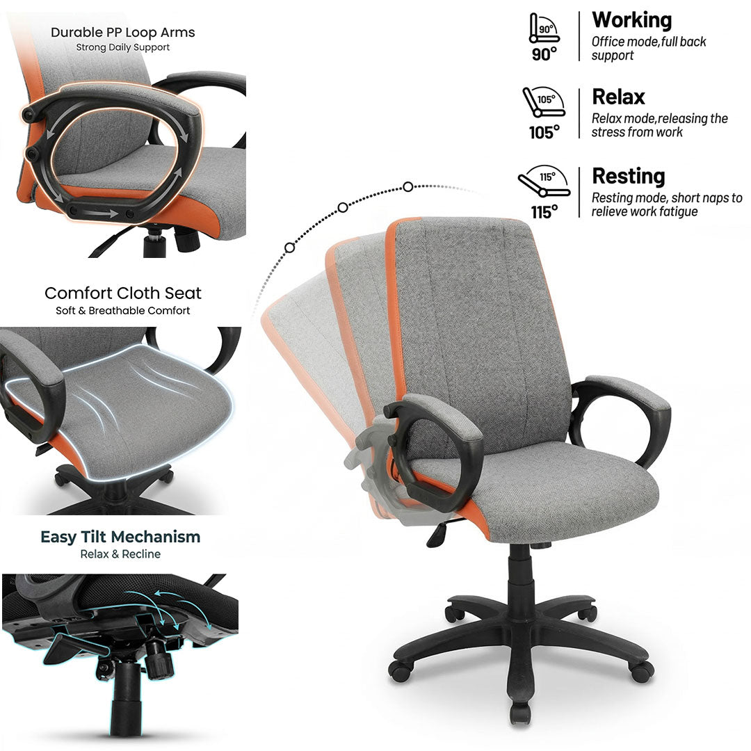 SAAB S-542 Low Back Revolving Chair