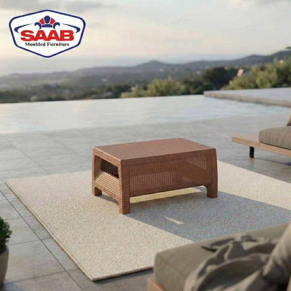 SAAB SP-371 Newly Designed Pure Plastic Single Shelf Rattan Table From SAAB
