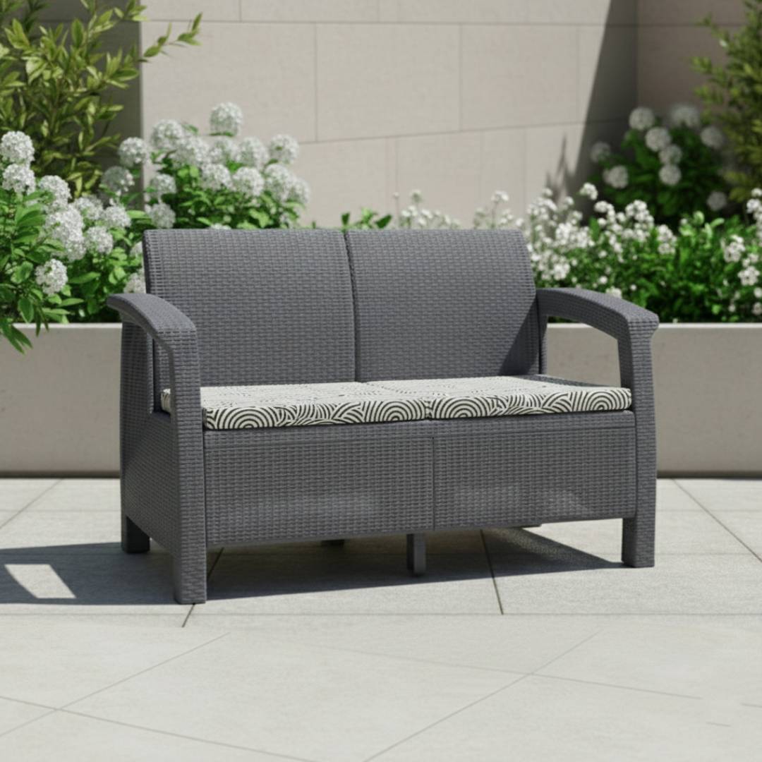 SAAB Newly Designed Rattan Allegra 2 Seater Sofa with Printed Cushions SAAB SP-373