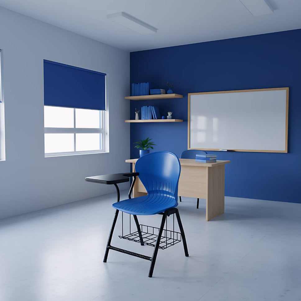 SAAB S-06-SB Peacock Shell Study Chair with Bookshelf