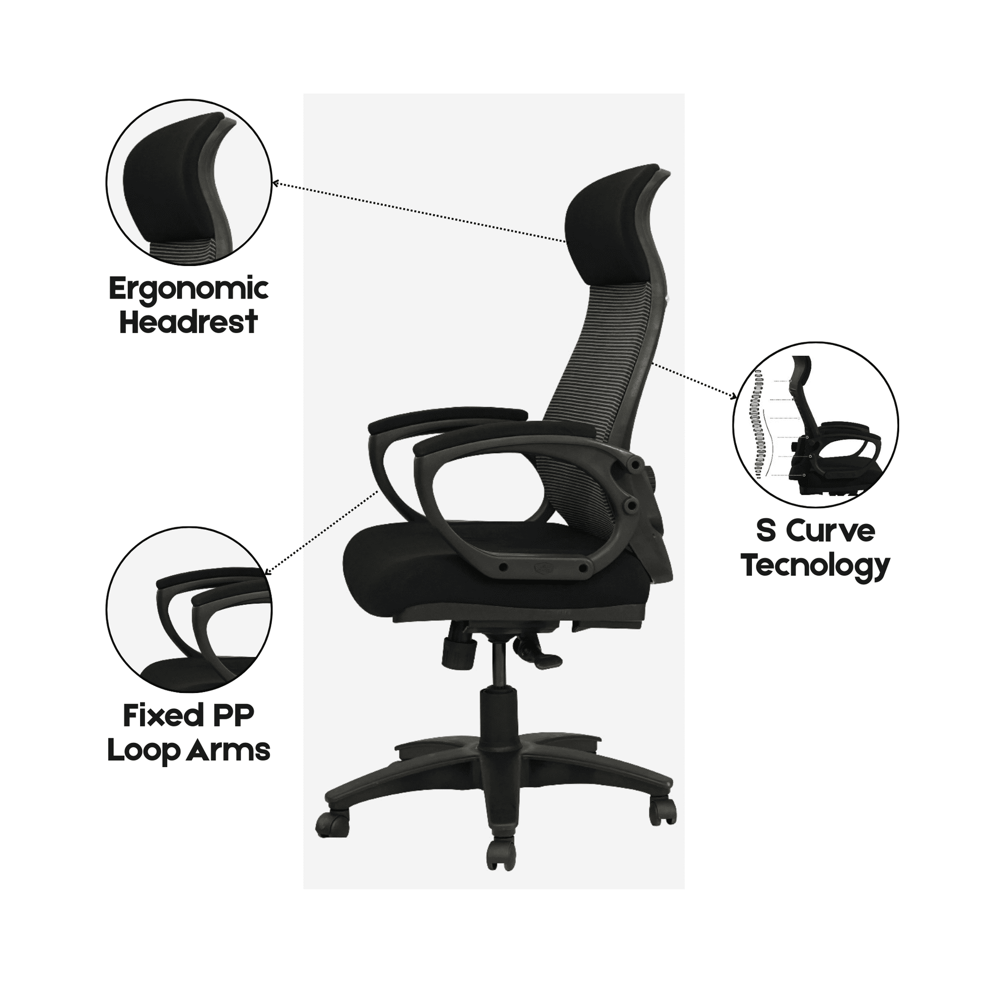 HINOMI Pro Real Time Ergonomic Mesh Chair Model SAAB SM-786