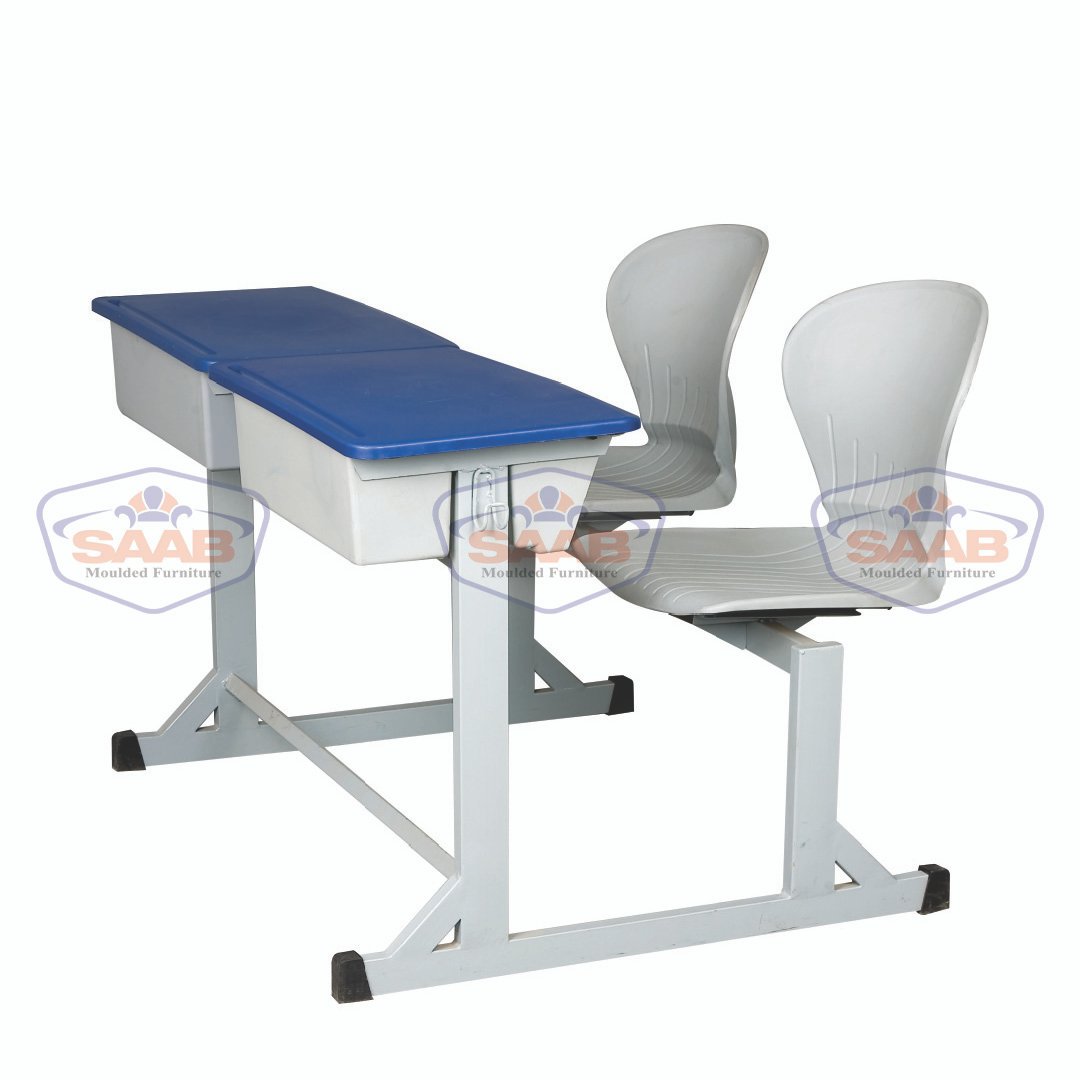 SAAB S-442 Joint Peacock Bench Desk with Plastic Top & Boxes 2-Seater