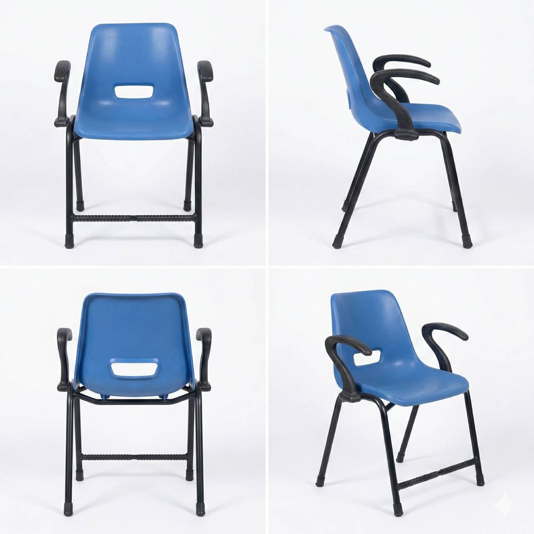 Steel Plastic Holo Shell Big Chair with Arms SAAB S-204-A