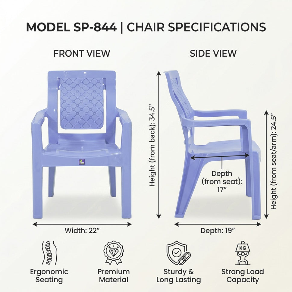 ORTHO SP-844 Full Plastic Arms Chair