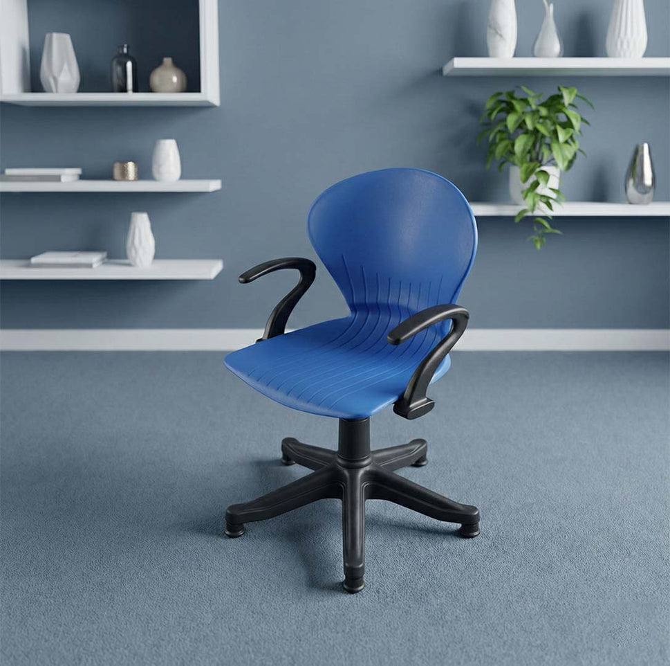 SAAB S-15-MSA Peacock Shell Revolving Chair with Arms Mechanical Jack & Stopper
