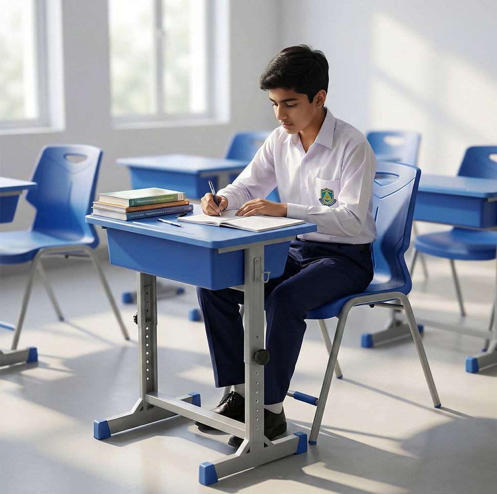 SAAB S-490 Study Desk with S-195 Steel Plastic Chair Set