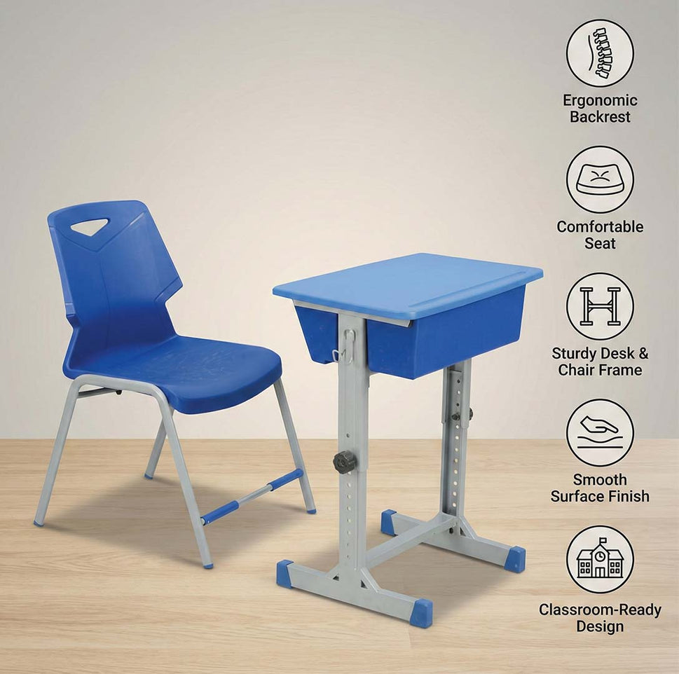 SAAB S-490 Study Desk with S-195 Steel Plastic Chair Set