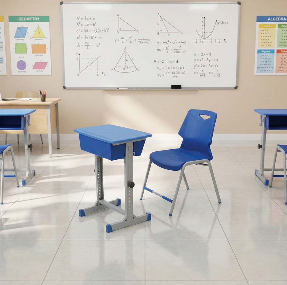 SAAB S-490 Study Desk with S-195 Steel Plastic Chair Set