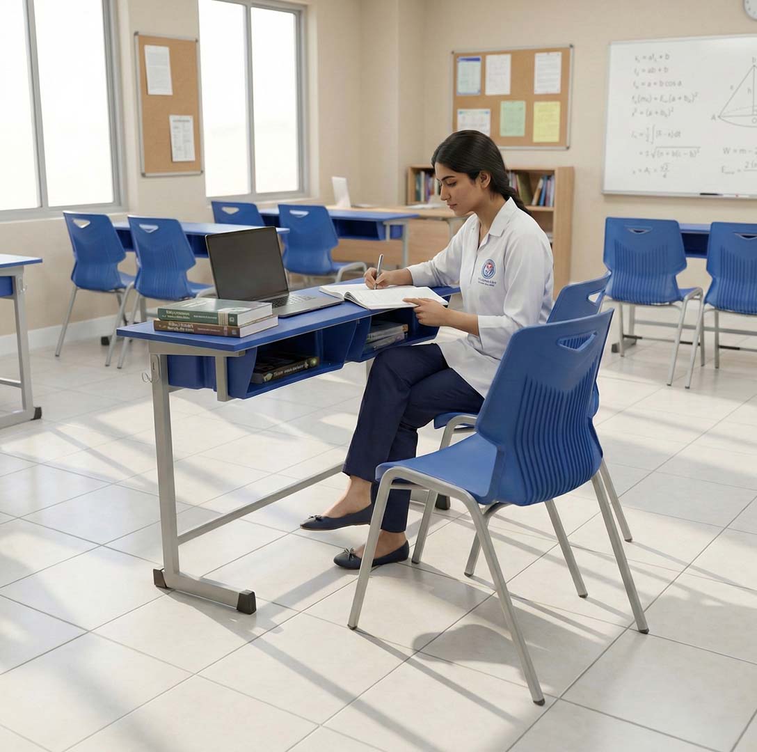 SAAB S-932 Study Table With Plastic Book Shelf and Fiber Top