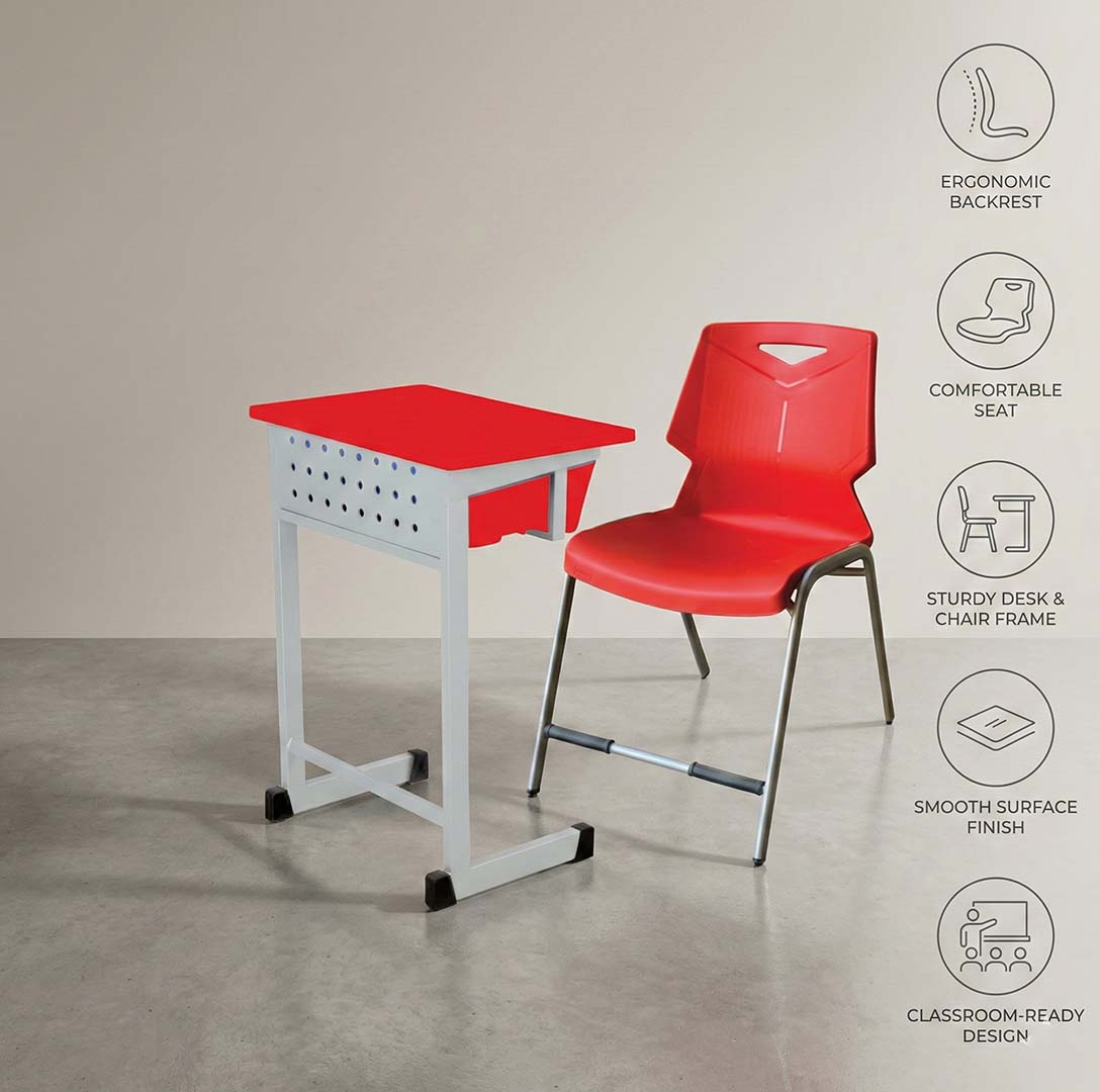 SAAB S-931 Study Table With Plastic Book Shelf and Fiber Top