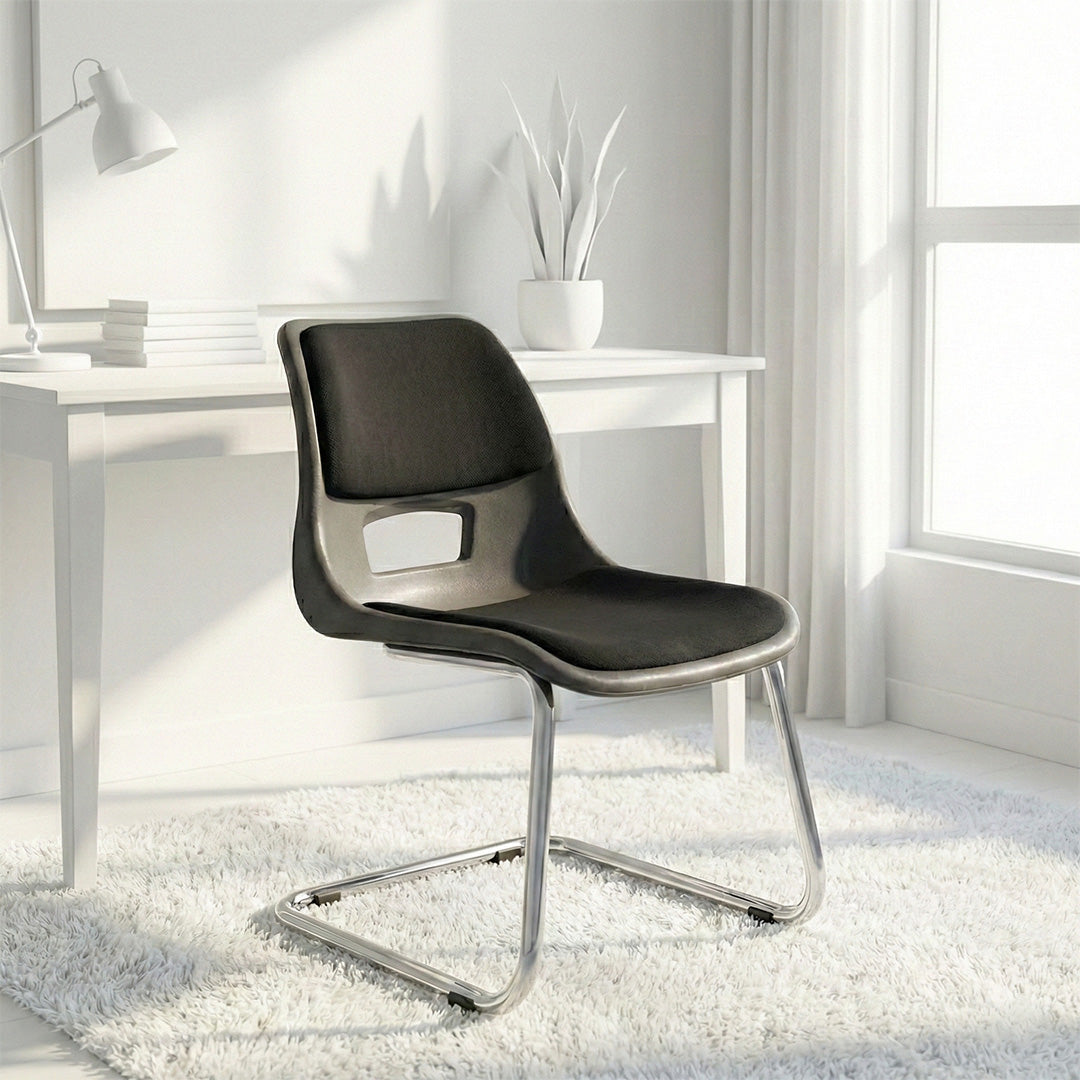 SAAB S-204-UC Steel Plastic Holo Big Shell Chair with U shape frame & Cushion
