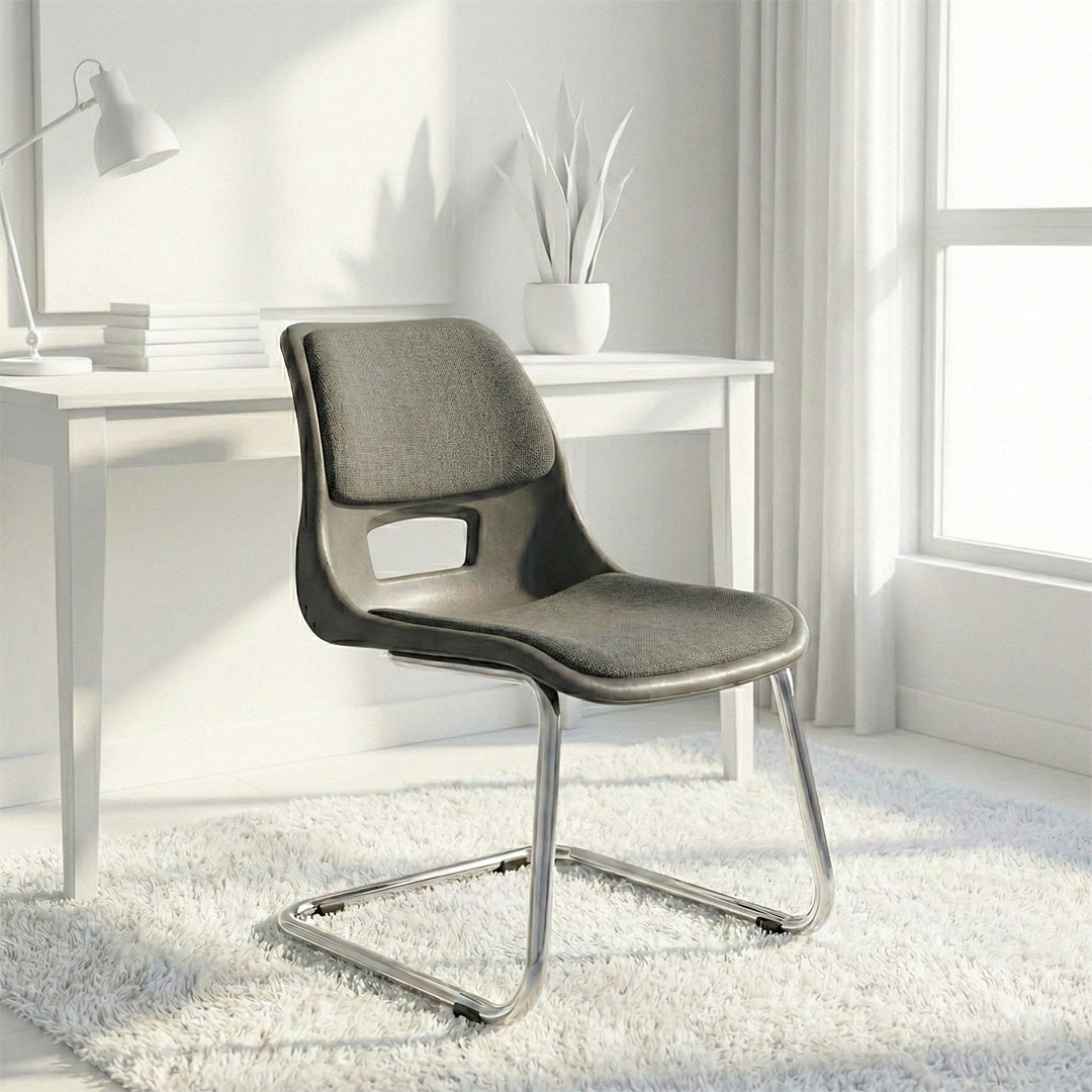 SAAB S-204-UC Steel Plastic Holo Big Shell Chair with U shape frame & Cushion