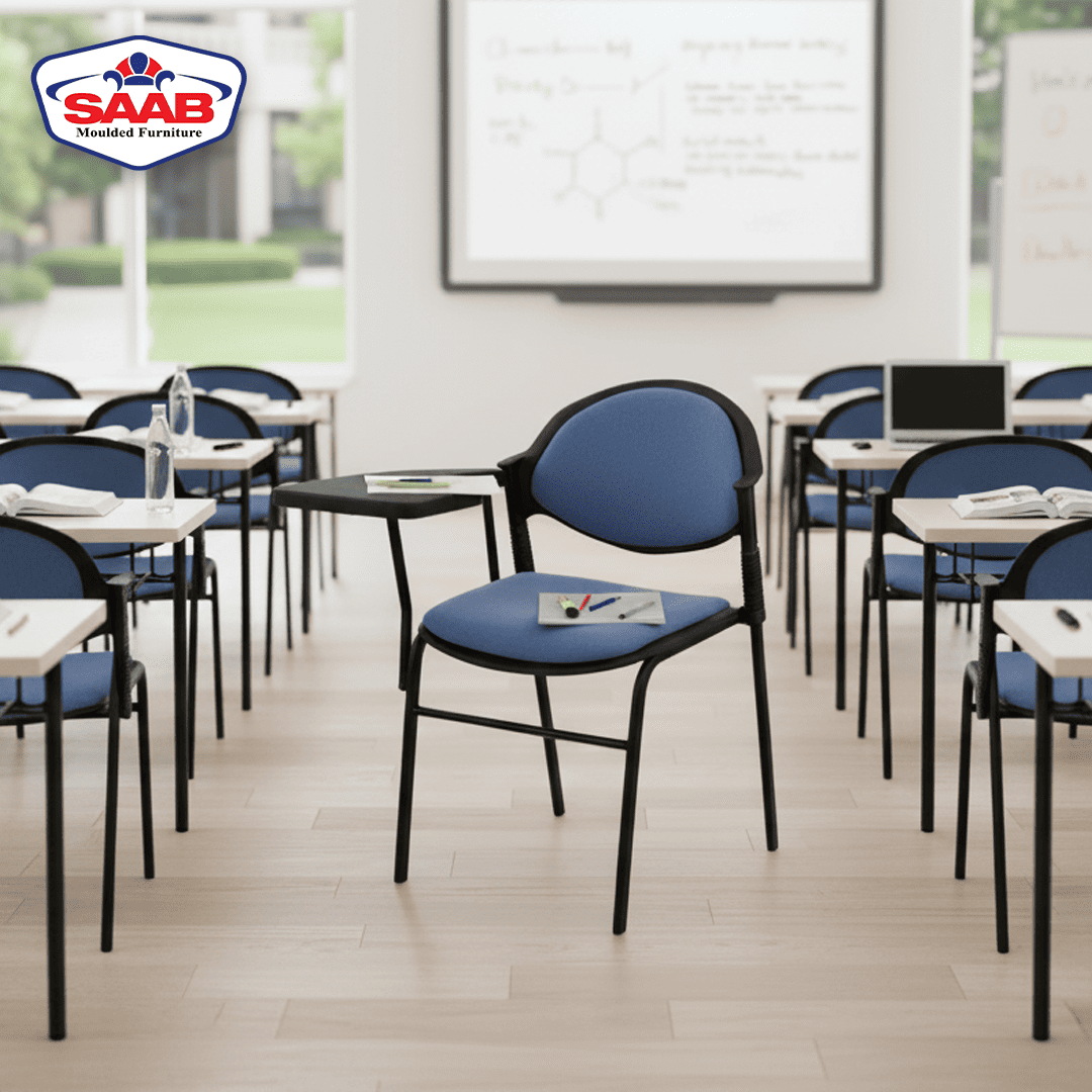 SAAB S-02-SC Comforto Study Chair with Cushion Vertical Pipe