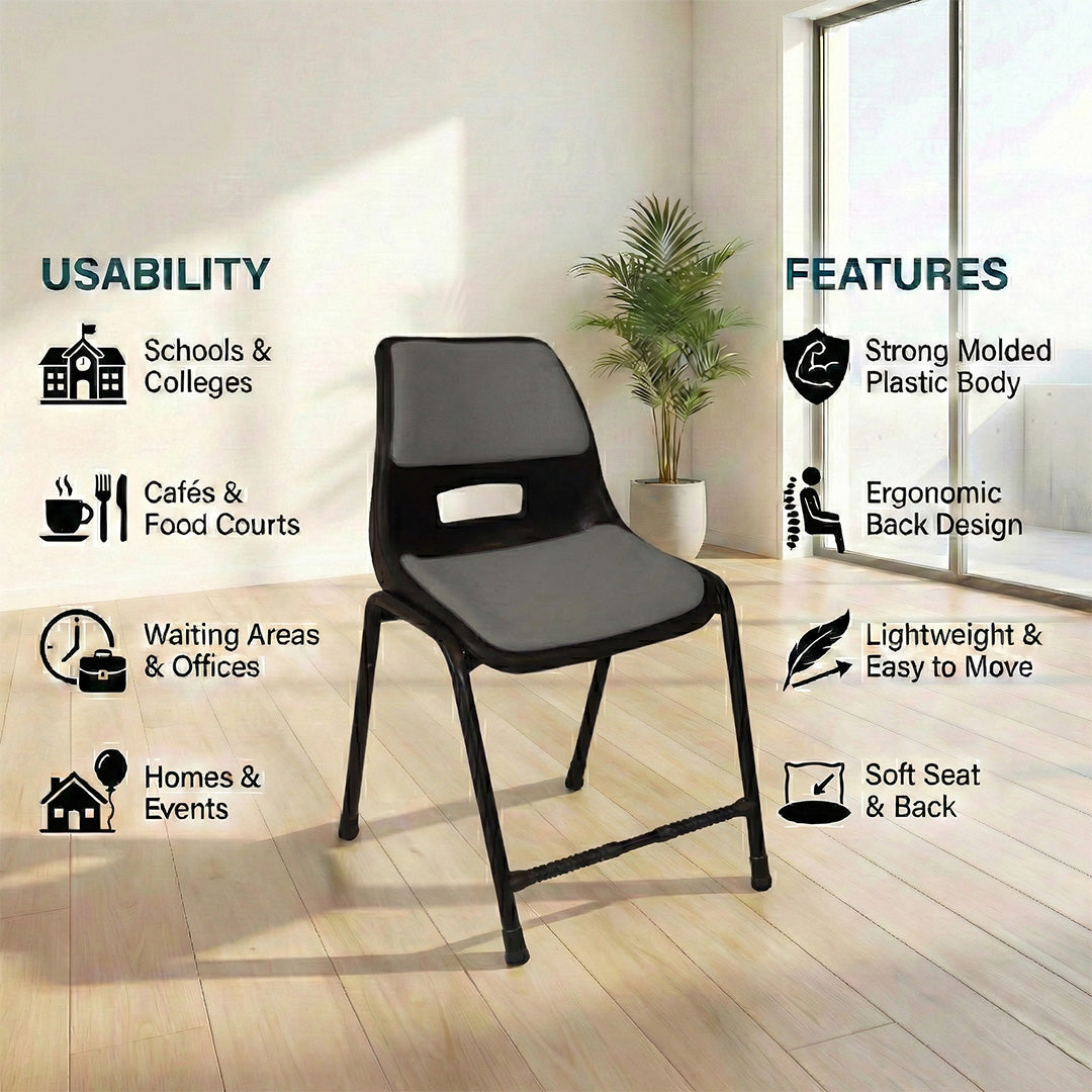 SAAB S-204-C Steel Plastic Holo Big Shell Chair with Cushion