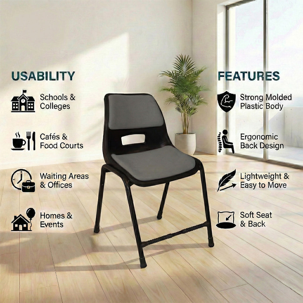 SAAB S-204-C Steel Plastic Holo Big Shell Chair with Cushion