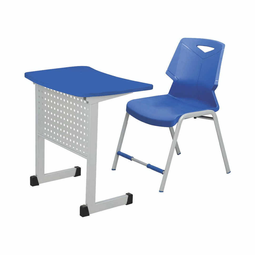 SAAB S-913 One Seater Desk Iron Frame And Fiber Top Big