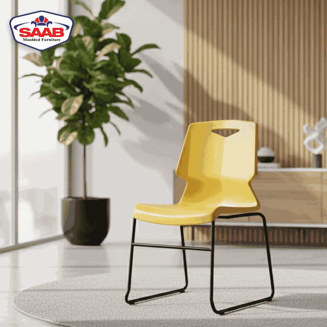 SAAB S-195-U Stackable Office Meeting Chair – Durable Steel Frame Visitor Chair for Conference Rooms, Halls & Events