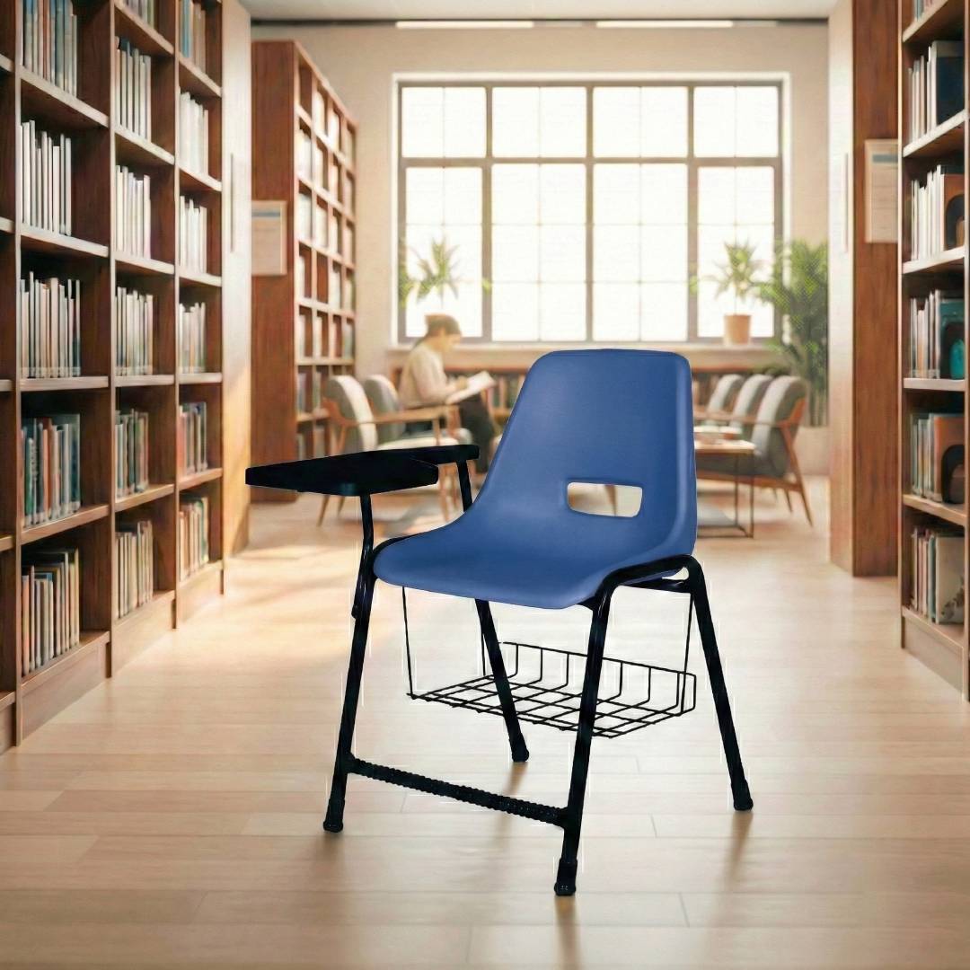 SAAB S-204-SB Steel Plastic Holo Study Big Shell Chair with Book shelf