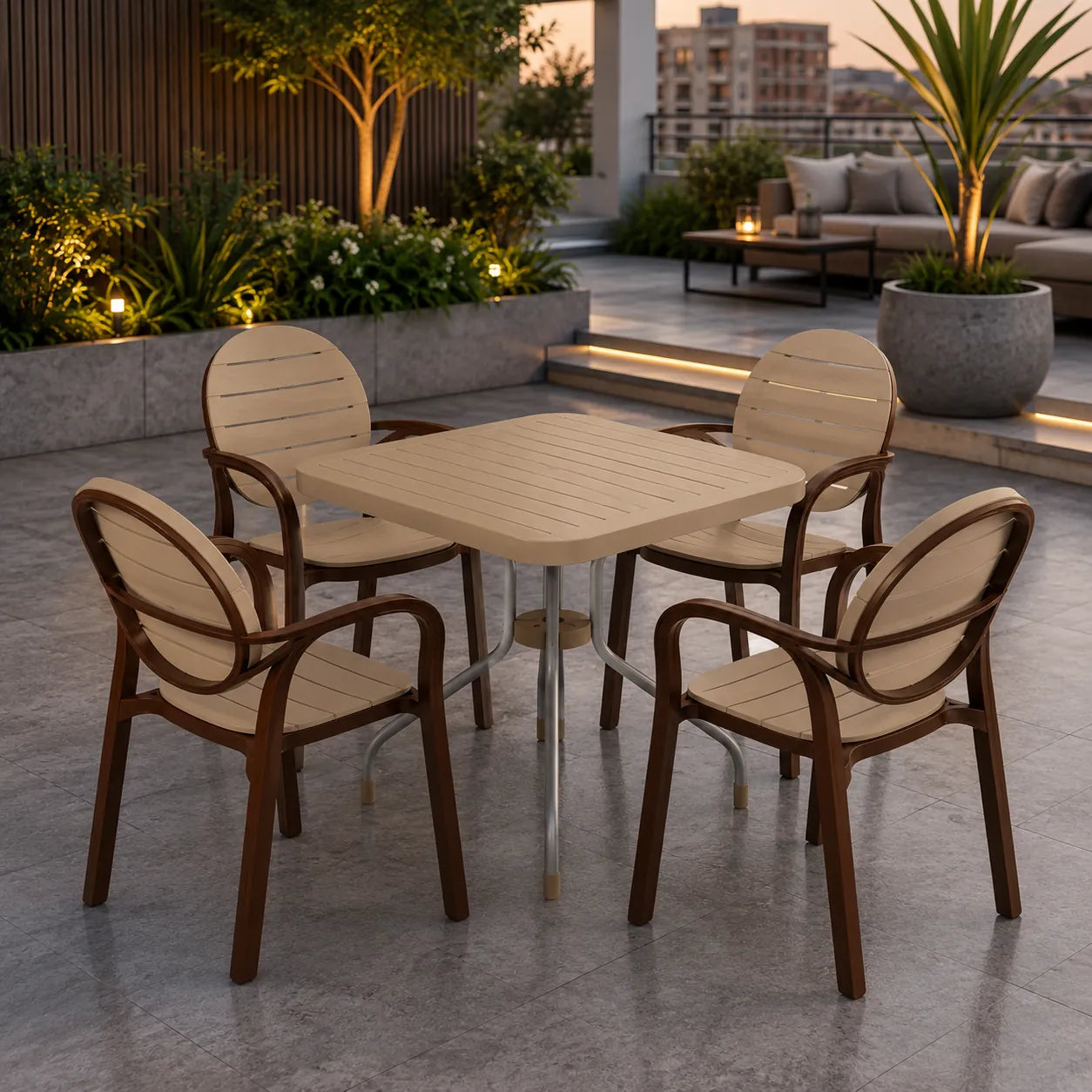 SPECTRUM PATTI CHAIRS SET MODEL SP-675 CHAIRS AND TABLE