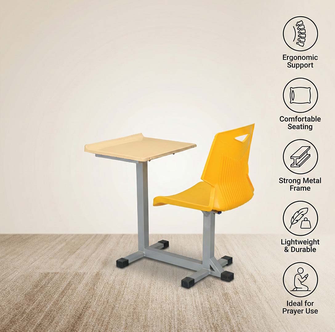 SAAB S-911 Joint Bench with Wooden Desk Double Channel 1-Seater