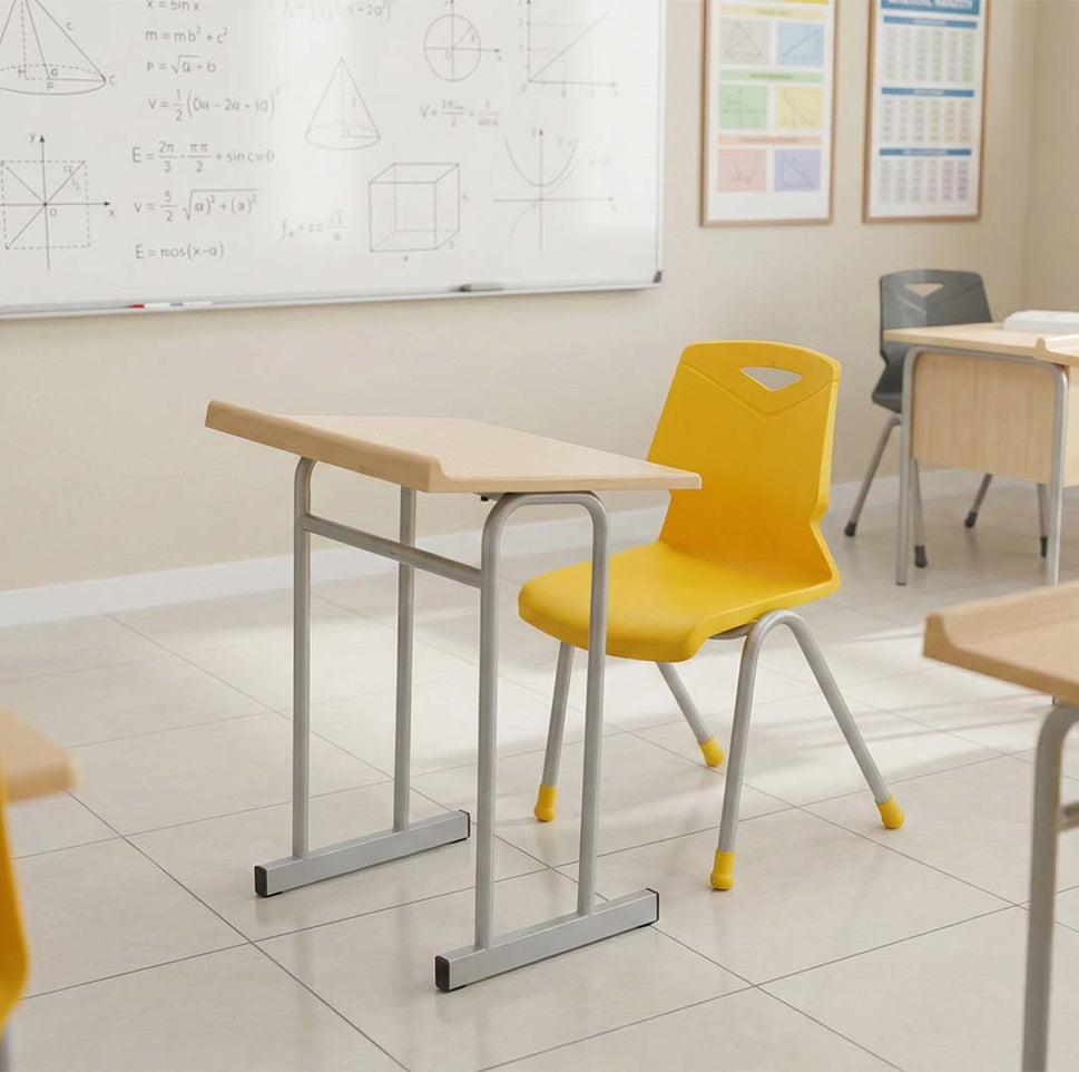 SAAB S-920 One Seater Desk Iron Frame U Shape And Fiber Top Small