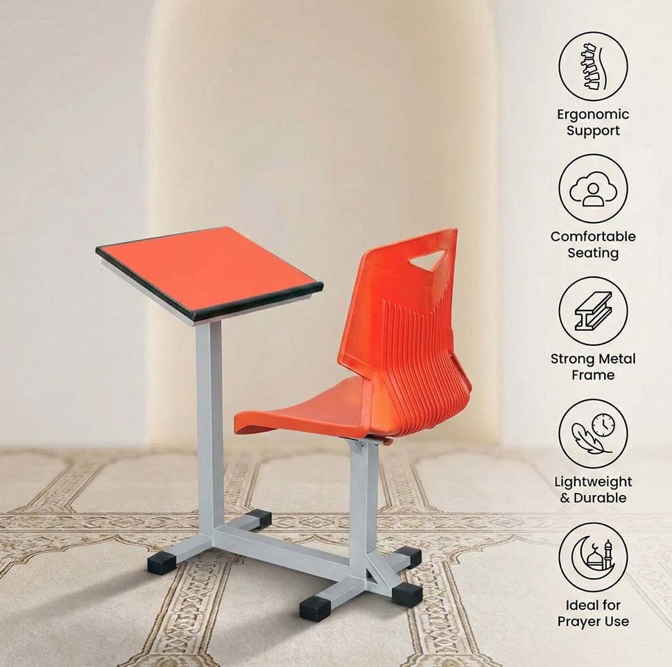 SAAB S-917 Joint Bench with Wooden Desk Double Channel 1-Seater