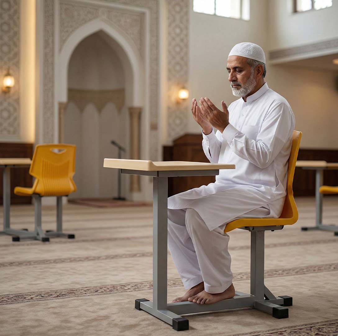 SAAB S-911 Joint Bench with Wooden Desk Double Channel 1-Seater