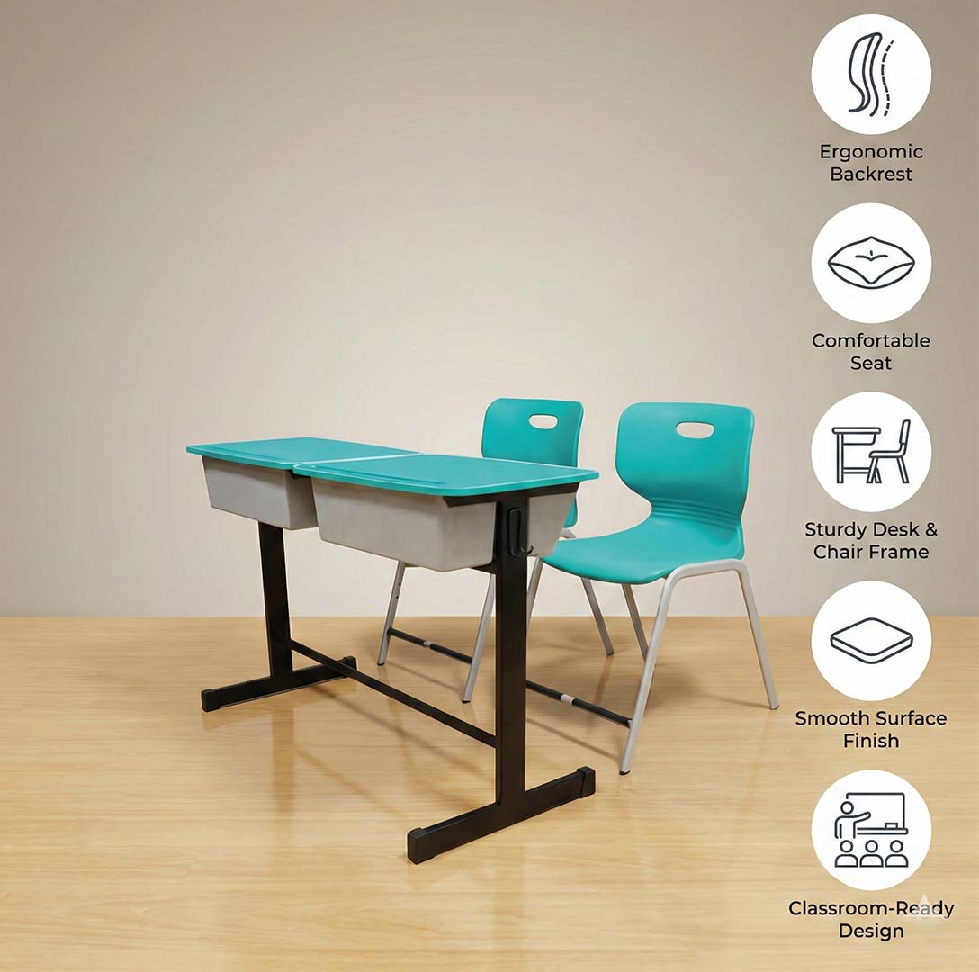 Two Seater Study Desk with Plastic Top SAAB S-498