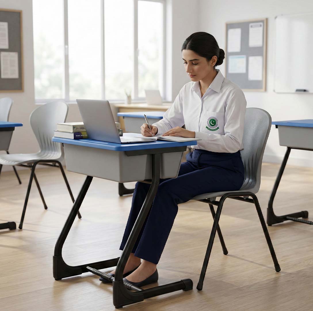 SAAB S-490-U Study Desk With Plastic Top, Box and U Frame