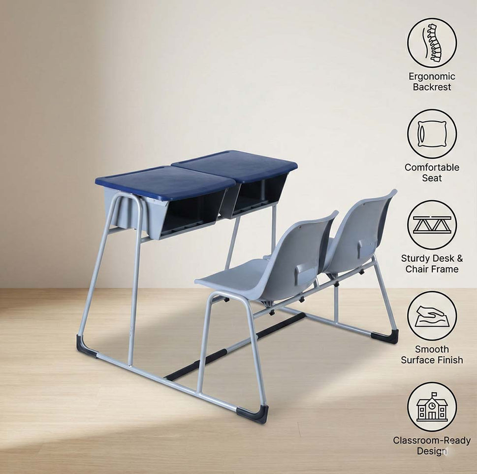 SAAB S-427 Steel Plastic 2 Seater Baby Holo Joint Bench Desk