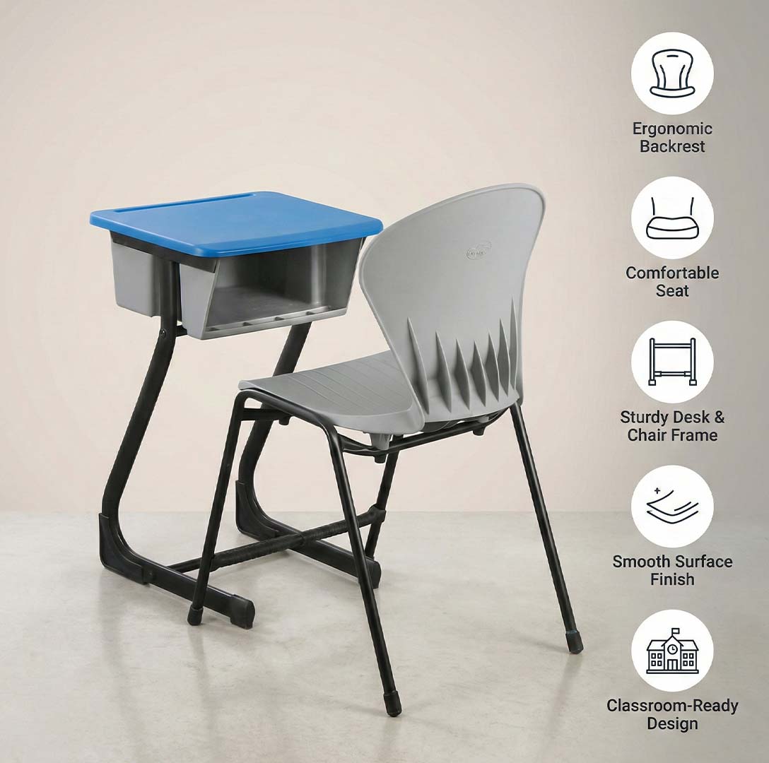 SAAB S-490-U Study Desk With Plastic Top, Box and U Frame