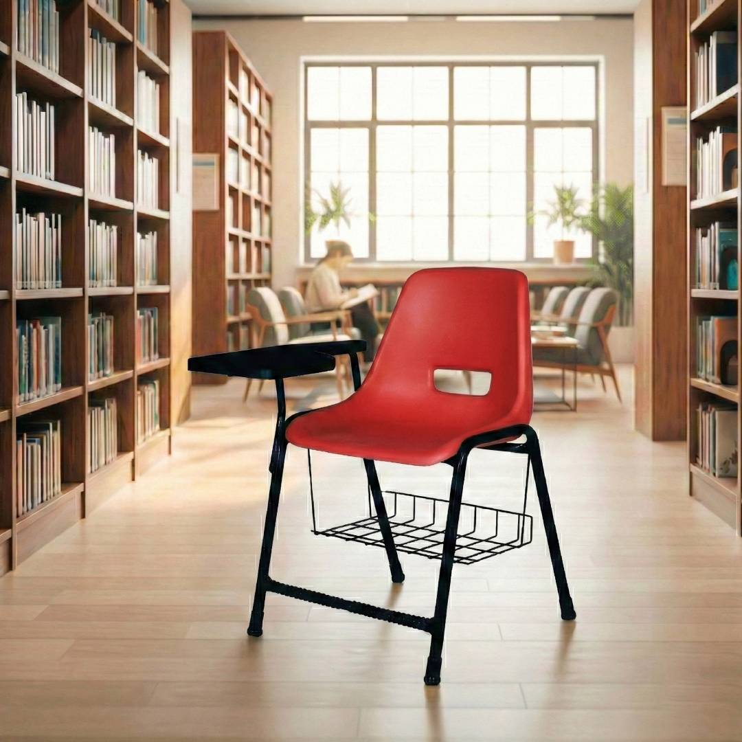 SAAB S-204-SB Steel Plastic Holo Study Big Shell Chair with Book shelf