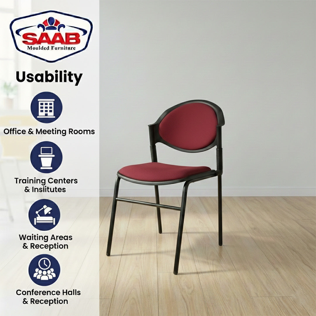 SAAB S-02-C Comforto Chair with Cushion – Vertical Pipe