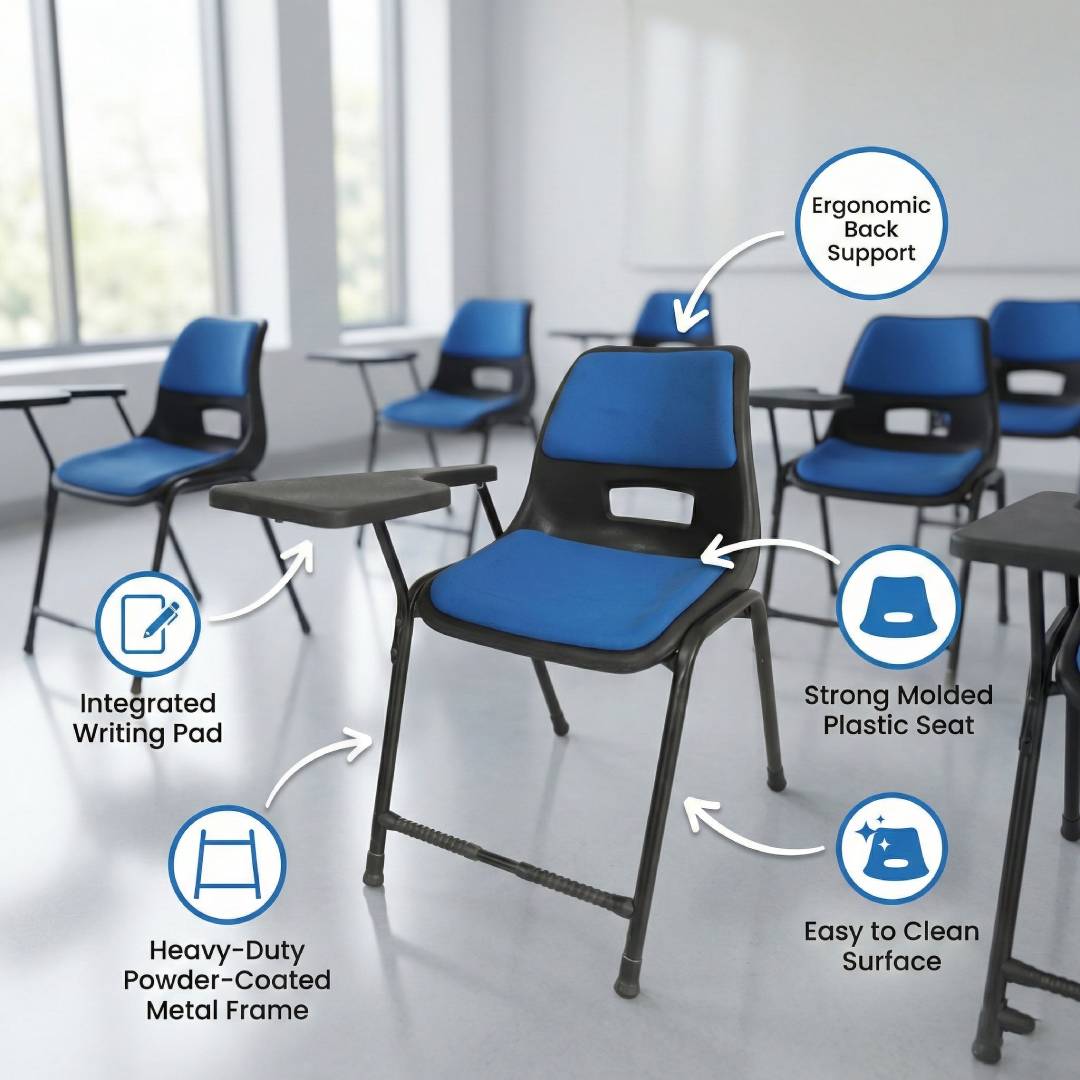 Steel Plastic Holo Study Big Shell Chair With Cushion SAAB S-204-SC