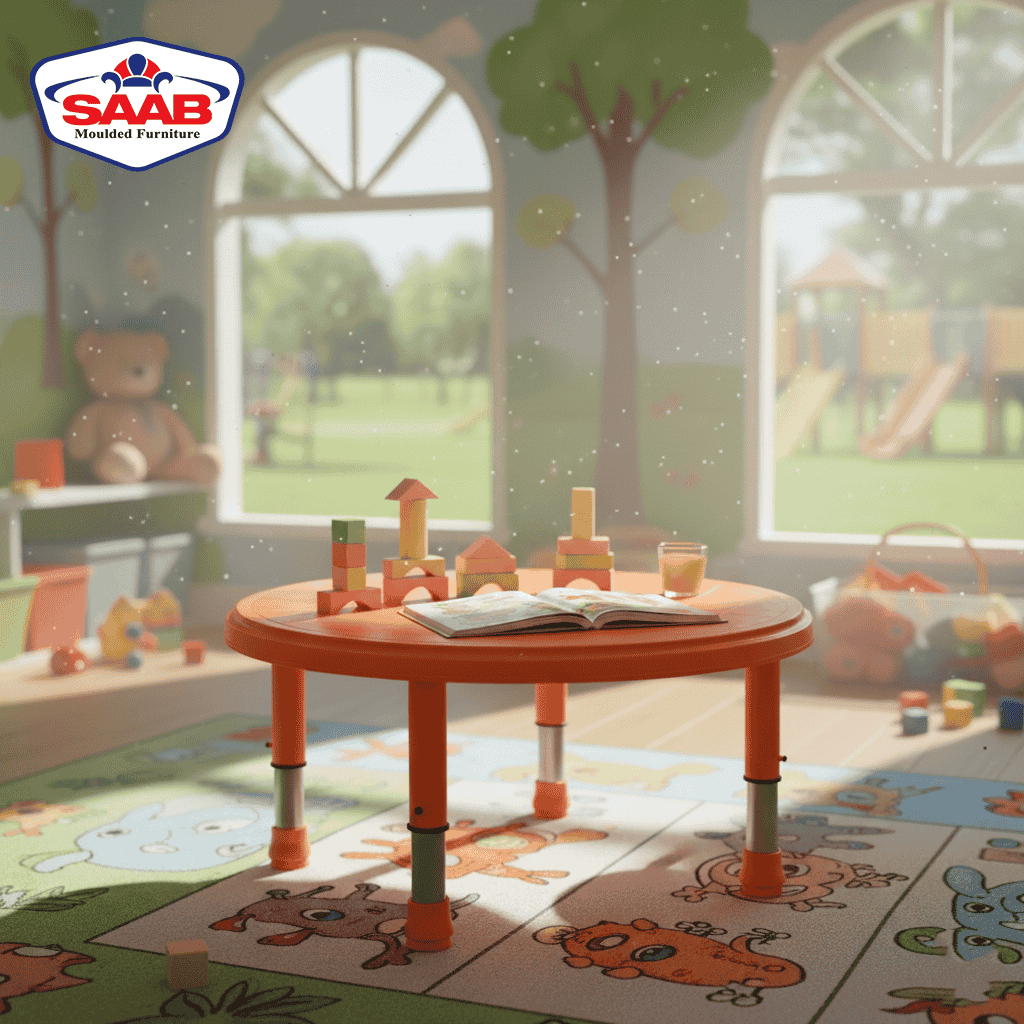 Steel Plastic Baby Table with Adjustable Legs – SAAB SP-115