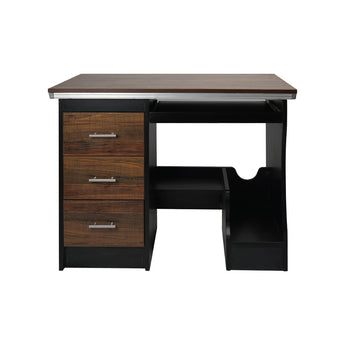 SAAB S-1431 Executive Wooden Office Desk with Storage Drawers and Side Organizer – Dark Walnut Finish