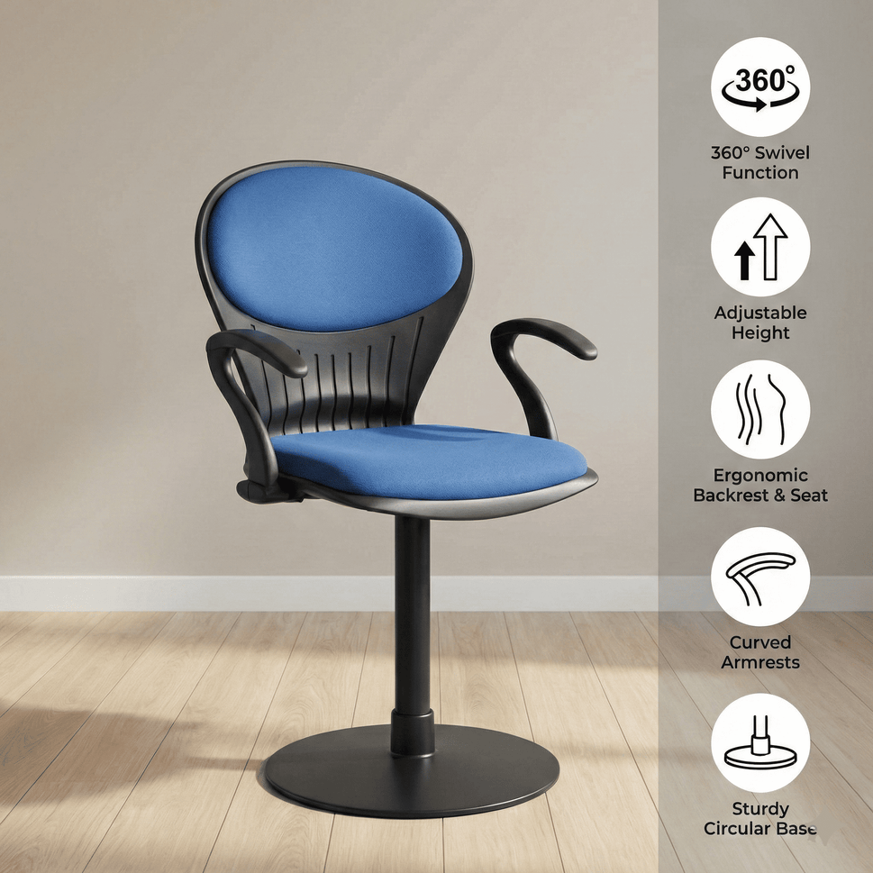 SAAB S-15-MPAC Peacock Shell Revolving Chair with Arms &amp; Cushion and Mechanical Jack