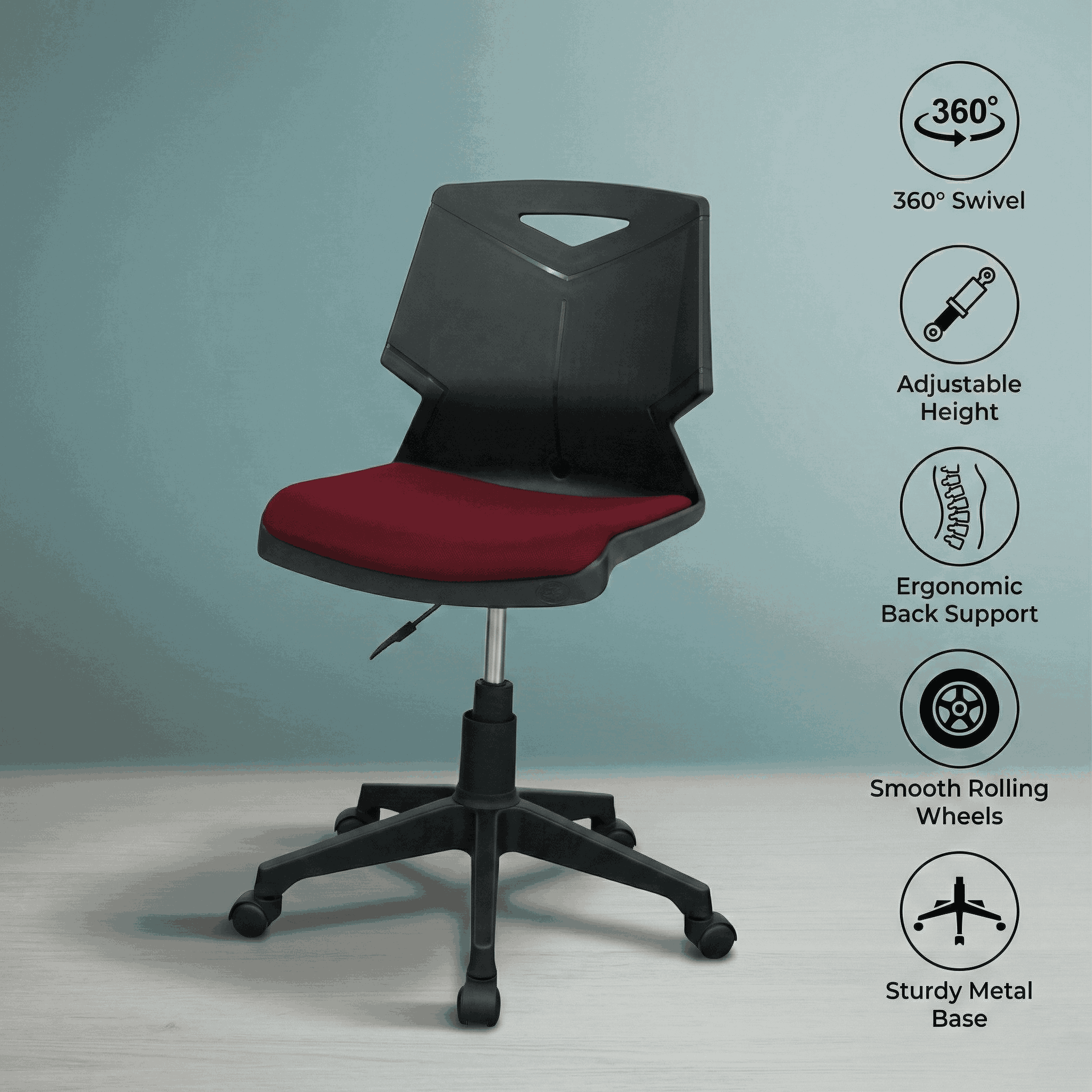 Green Shell Revolving Chair with Cushioned Seat SAAB S-17-HC