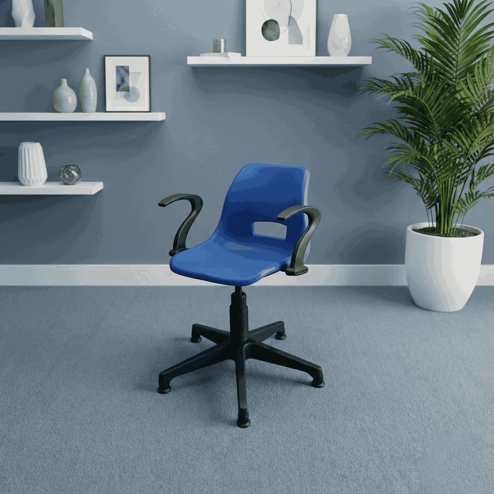 SAAB S-208-MSA Shell Holo Revolving Chair with Arms and Mechanical Jack