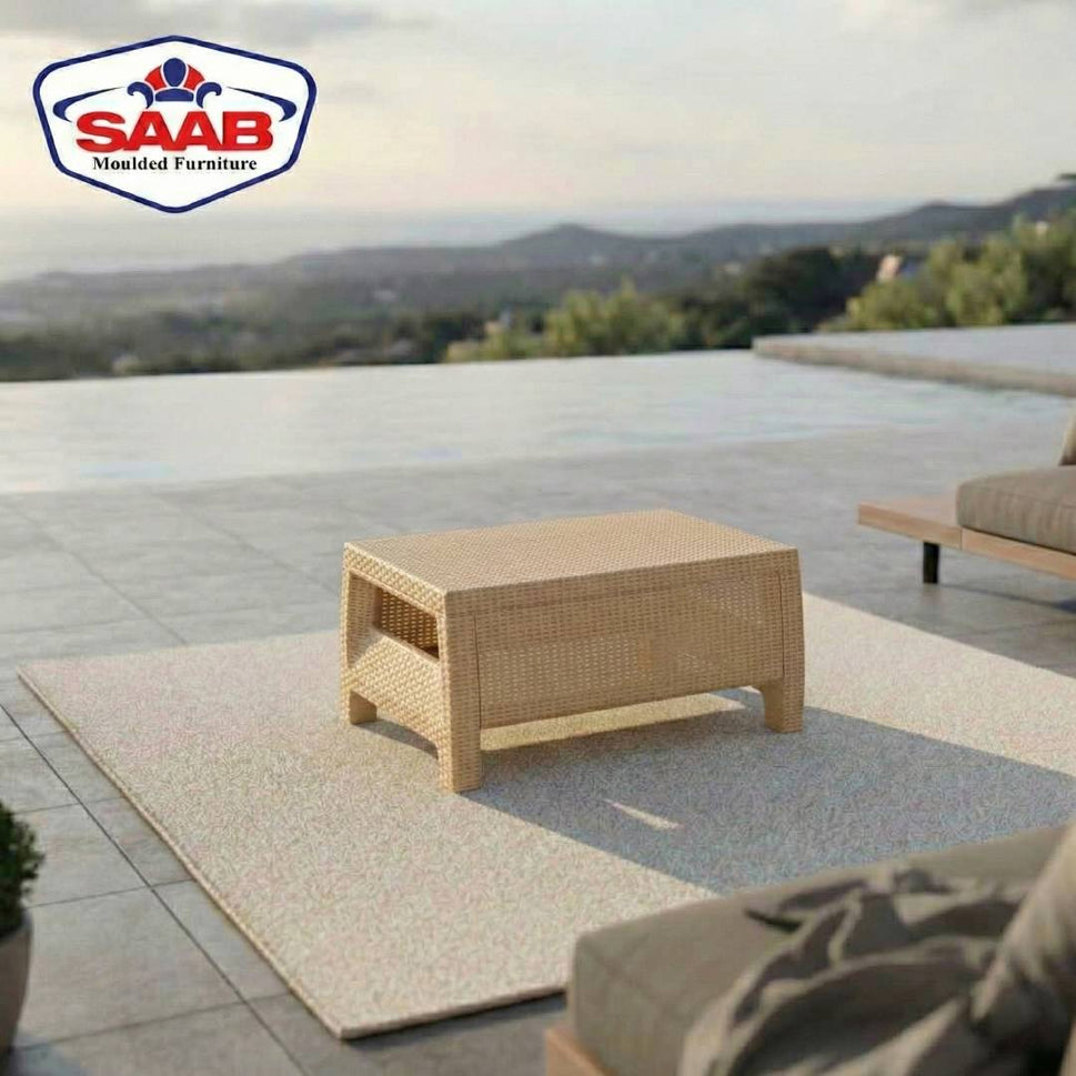 SAAB SP-371 Newly Designed Pure Plastic Single Shelf Rattan Table From SAAB