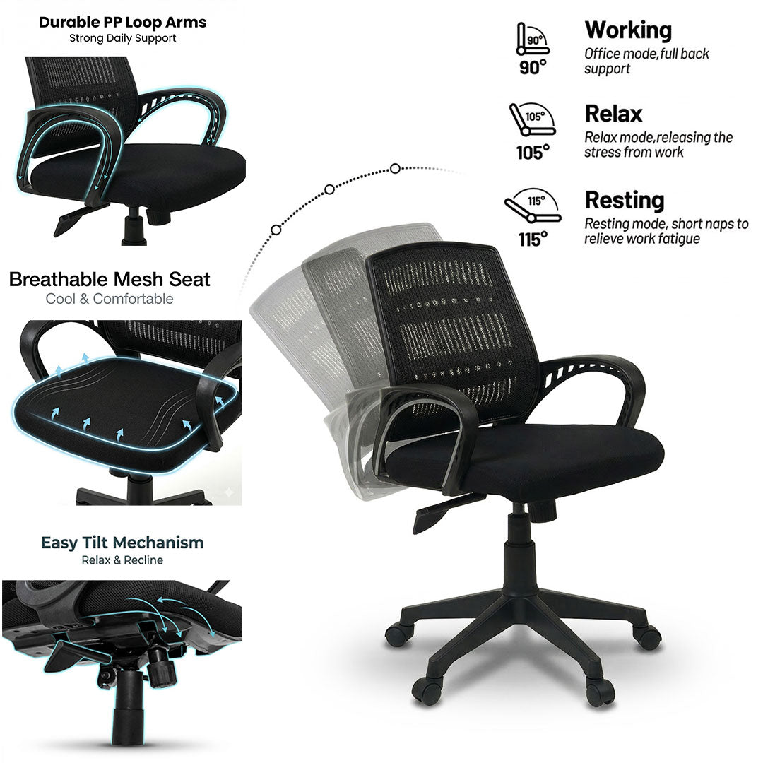 Relax Back Revolving Chair S-514